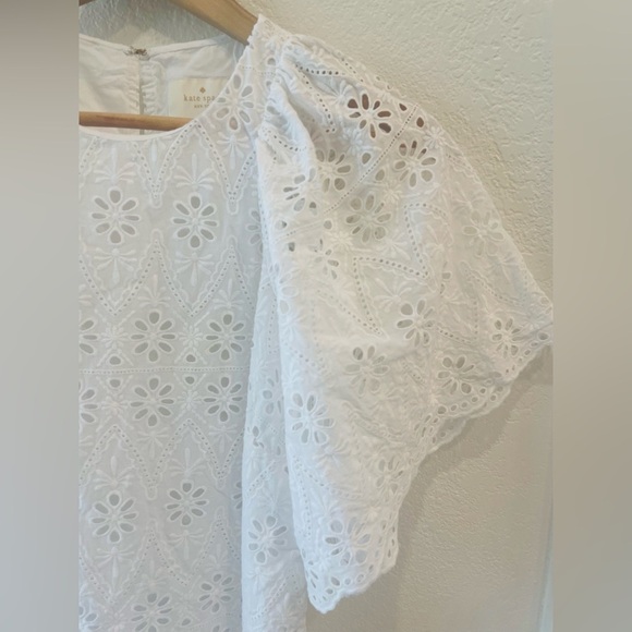 Kate Spade Spice Things Up White Eyelet Shift Dress Size Small - Picture 4 of 4
